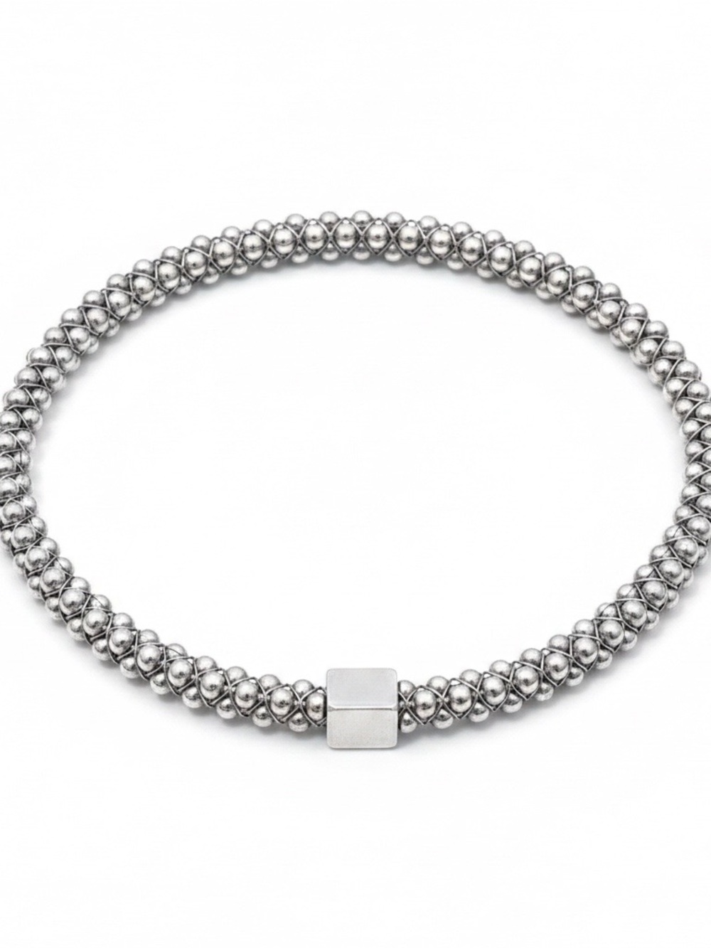 John Humphries Sterling  Silver Bead Halo Bracelet